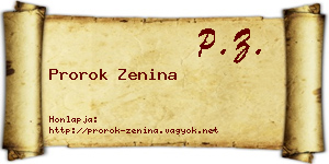 Prorok Zenina névjegykártya